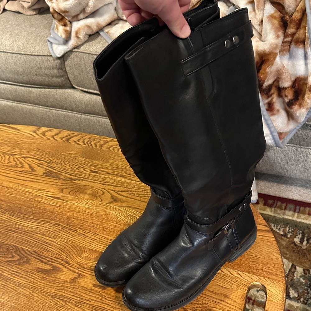 Natural Soul Black Leather Boots